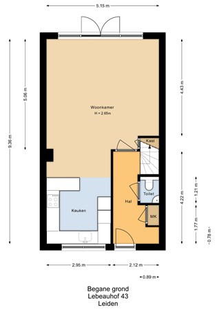 Floorplan - Lebeauhof 43, 2316 LB Leiden